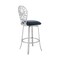 Armen Living Cherie Contemporary 30" Bar Height Barstool in Brushed Stainless Steel Finish and Gray Faux Leather LCCHBABSGR30 - alternate 3